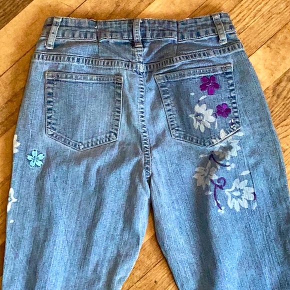 🌵Arizona Jeans Co. Embroidered JEANS 😎 Really COOL ⚠️ SZ  8-10 IMO - Picture 1 of 15